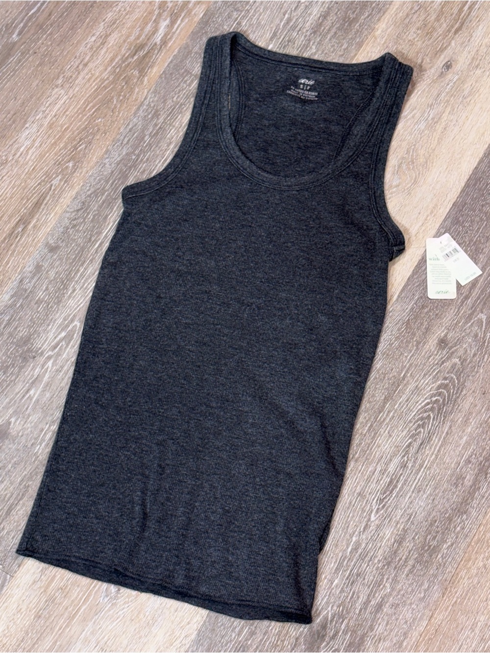aerie Charcoal Gray Ribbed Tank Top - Picture 7 of 7